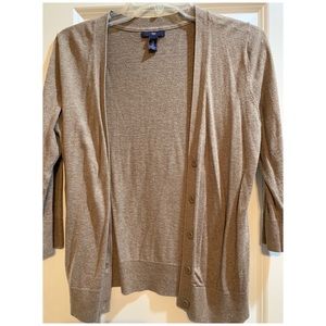Tan 3/4 sleeve cardigan